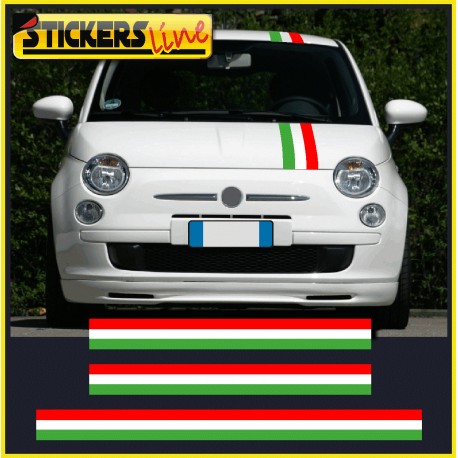 Fascia adesiva TRICOLORE per FIAT 500 striscia adesiva italia FIAT 500 adesivi