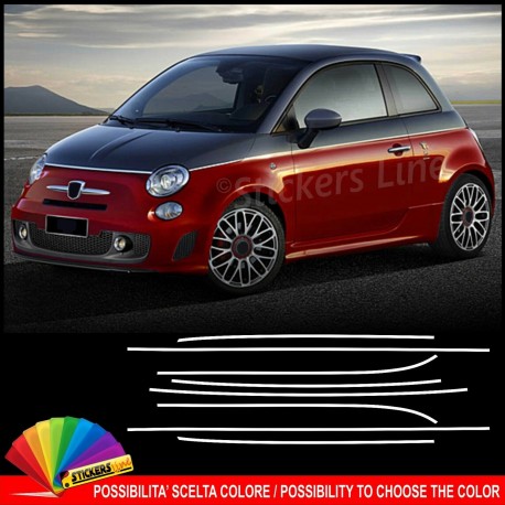 Fasce adesive Fiat 500 BICOLORE strisce bordini perimetrali carrozzeria 12 mm