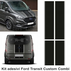 Fasce adesive Ford TRANSIT Custom Turneo BICOLORE - COMBI strisce nero grigio