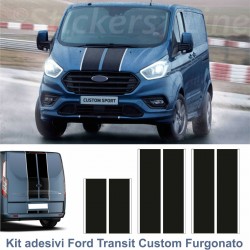 Fasce adesive Ford TRANSIT Custom Turneo BICOLORE FURGONE strisce nero arancio