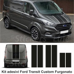 Fasce adesive Ford TRANSIT Custom Turneo BICOLORE FURGONE strisce nero grigio