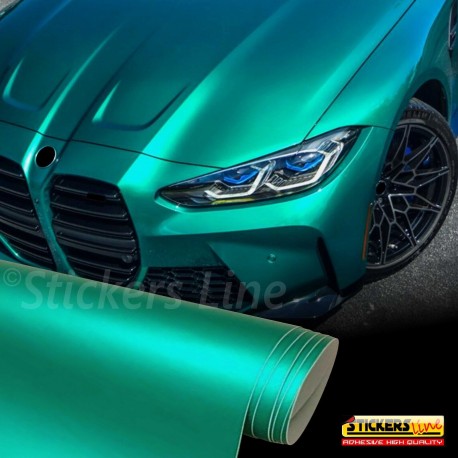 Pellicola adesiva Verde Opaco Metallizzato Cromo car wrapping auto moto