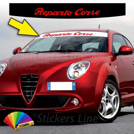 Adesivo fascia parasole Alfaromeo Mito Giulietta 147 156 159 Giulia Stelvio alfa Reparto Corse