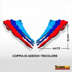 2 adesivi effetto graffio cm 12 tricolore BMW motorsport M Performance M sport