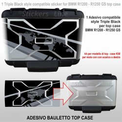 Adesivo Top Case Bauletto BMW R1200 - R1250 GS LC Triple Black K50 valigia