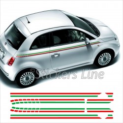 Adesivi Fiat 500 FASCE TRICOLORI strisce adesive bandiera italia adesivo
