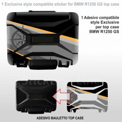 1 adesivo per Top Case BMW R1250 GS EXCLUSIVE valigie in plastica nera borse nere vario