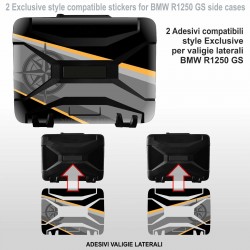 Kit 2 adesivi per valigie in plastica nera BMW R1250 GS EXCLUSIVE borse nere vario