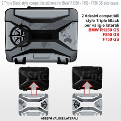 Kit 2 adesivi per valigie in plastica nera BMW R1250 - F850 - F750 GS vario style Triple Black