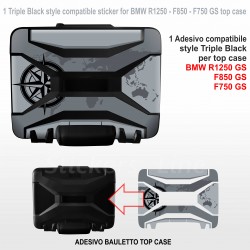 1 Adesivo per Top Case BMW R1250 - F850 - F750 GS valigie in plastica nera vario style Triple Black