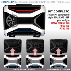 Kit 3 adesivi per valigie in plastica nera BMW R1250 - F850 - F750 GS vario Model: HP - Rallye