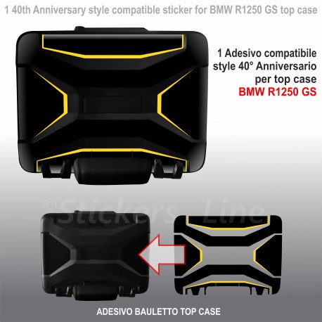 1 adesivo per Top Case BMW R1250GS valigia plastica nera Quarantesimo 40th Anniversary