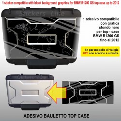 adesivo TOP CASE valigie bauletto BMW R1200GS K25 planisfero 2012 BLK