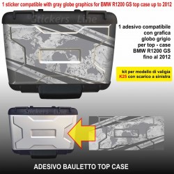 adesivo TOP CASE valigie bauletto BMW R1200GS K25 bussola planisfero fino a 2012