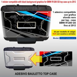 Adesivo Top Case K25 BMW R1200GS bussola planisfero fino a 2012 Performance