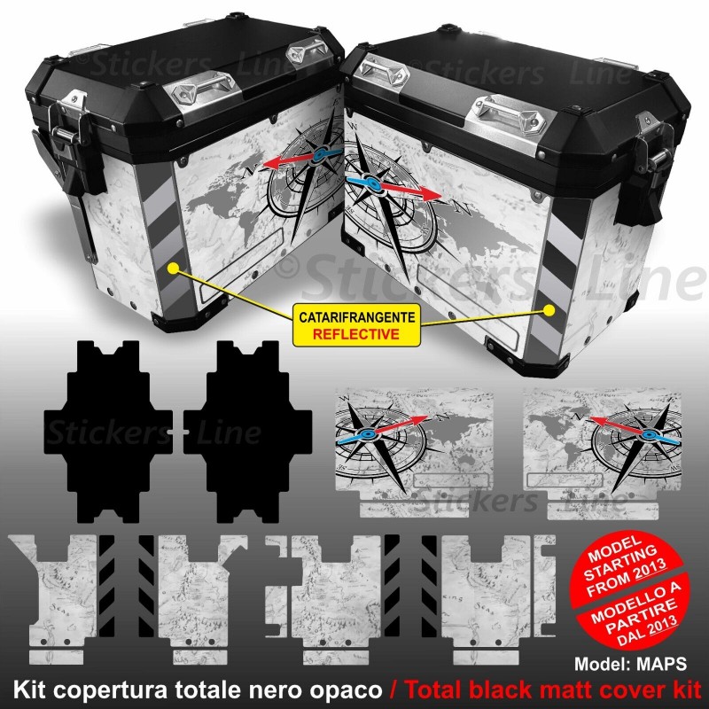 2 Adesivi Catarifrangenti Per Valigie BMW RT 1200/1250 E K 1600 - Diagonal Reflective - Made In Italy