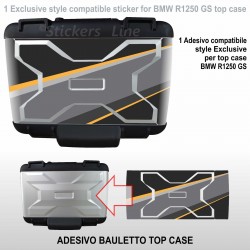 Adesivo valigia TOP CASE BMW R1250GS exclusive mod. rosa dei venti K50 dal 2013