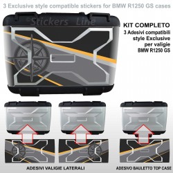 Kit 3 adesivi borse valigie BMW R1250GS exclusive rosa dei venti K50 dal 2013
