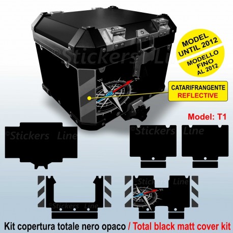 Kit adesivi compatibili bauletto top case BMW R1200 GS BUSSOLA fino al 2012 T1