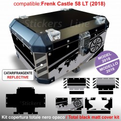 Kit adesivi per bauletto top case BMW R1250 GS ADV mod. Frenk Castle 58 LT Style TRIPLE BLACK