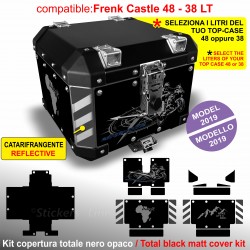 Kit adesivi bauletto top case Frenk Castle 48 / 38 LT  BMW R1200 R1250 GS T-Mot_blue