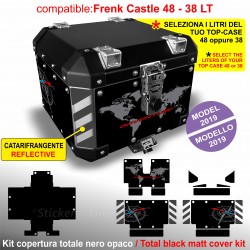 Kit adesivi bauletto top case Frenk Castle 48 / 38 LT BMW R1200 R1250 GS T-2