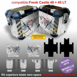 Kit adesivi compatibili valigie Bmw R1200 R1250 GS ADV Ktm Ducati Guzzi mod. Frenk Castle Mod: V-maps