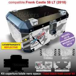 Kit adesivi compatibili top case bauletto per Bmw R1200 R1250 GS ADV Ktm Ducati Guzzi mod. Frenk Castle 58 LT T-Maps