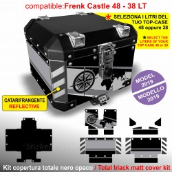 Kit adesivi bauletto top case Frenk Castle 48 / 38 LT BMW R1250 GS Style Triple black MOD-1