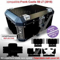 Kit adesivi per bauletto top case BMW R1250 GS ADV mod. Frenk Castle 58 LT Style TRIPLE BLACK -2-