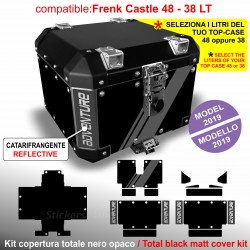 Kit adesivi bauletto top case Frenk Castle 48 / 38 LT BMW R1250 GS Style Triple black -2-