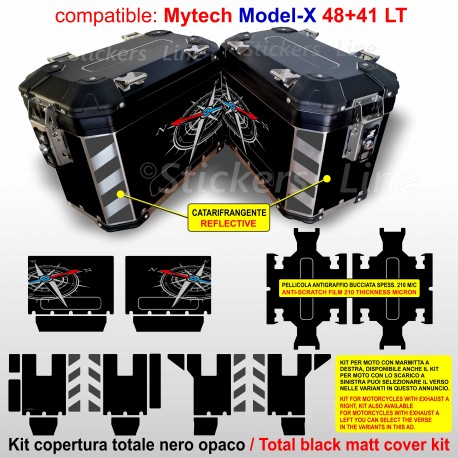 Adesivi valigie MYTECH Model X compatibili BMW KTM Ducati Honda Guzzi triumph V1