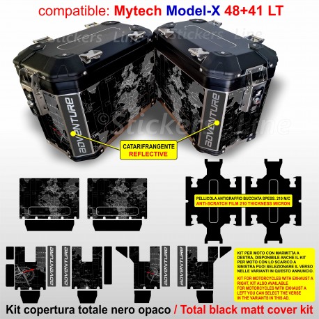 Adesivi valigie MYTECH Model X compatibili BMW KTM Ducati Honda Guzzi mod. Adv