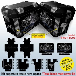 Adesivi per valigie R 1200 GS grafica Planisfero Moto Bussola anno 2012 Vmot_Blue