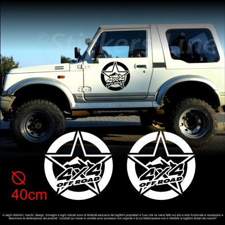 2 Adesivi compatibili STELLA 40 cm fuoristrada SUZUKI 4X4 Santana Samurai stickers off road