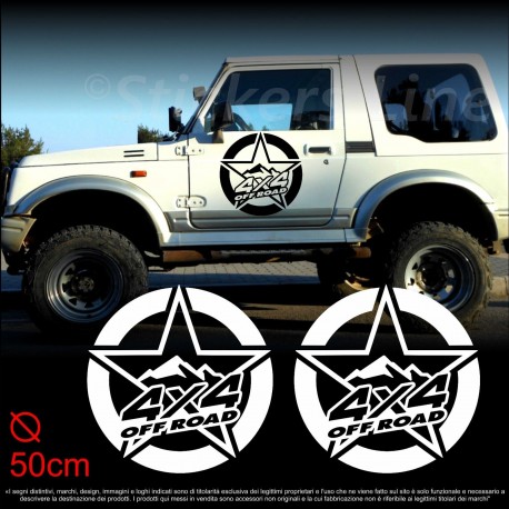 2 Adesivi compatibili STELLA 50 cm fuoristrada SUZUKI 4X4 Santana Samurai stickers off road