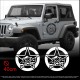 2 Adesivi STELLA JEEP 40 cm fuoristrada Wrangler Rubicon Renegade Cherokee 4X4