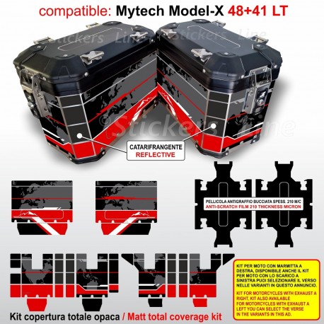 Kit adesivi valigie Mytech Model X 41+48 LT compatibili per DUCATI Multistrada