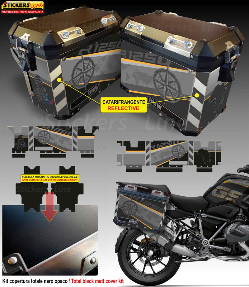 Kit 2 ADESIVI per VALIGIE MOTO LOGO Tuareg GS COMPATIBILE BMW GS R1250 EXCLUSIVE 