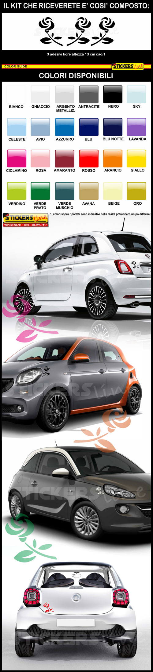 adesivi fiori